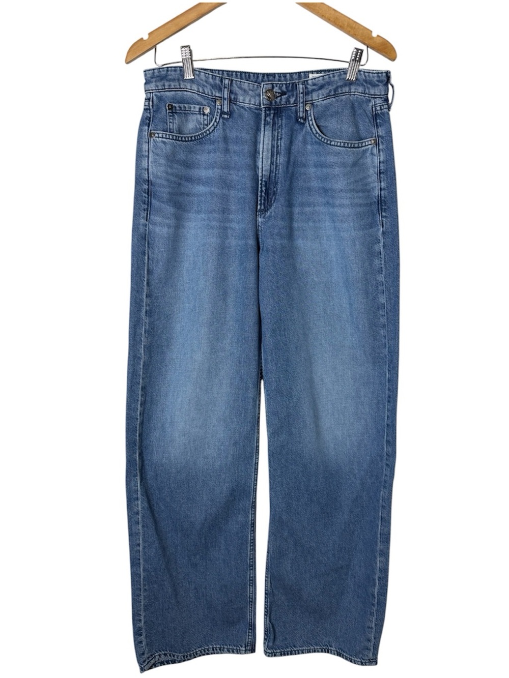 Rag & Bone Featherweight Logan Mid Rise Wide-Leg Jeans 28 - Picture 5 of 9
